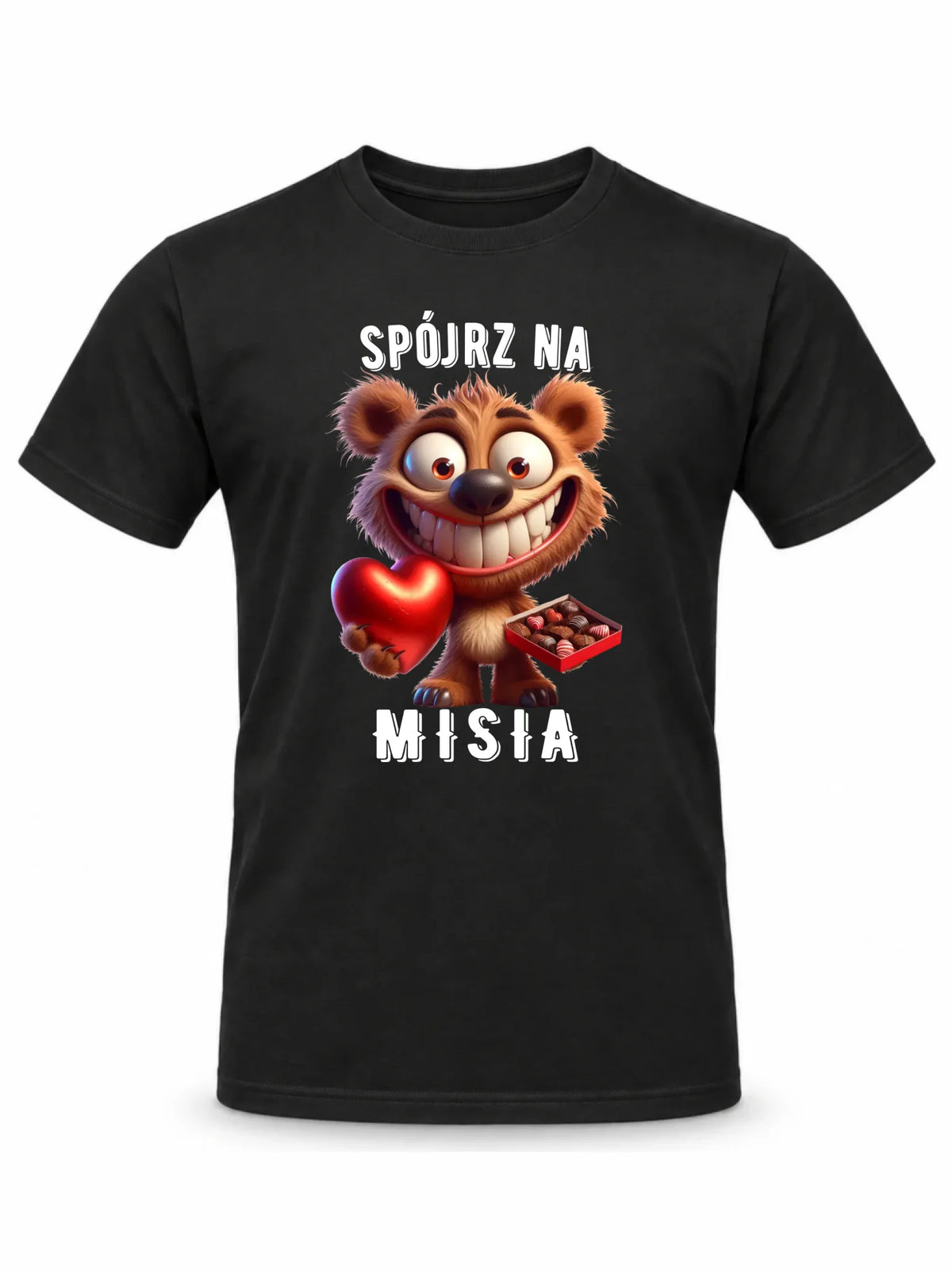 Koszulka męska na Walentynki - Spójrz na Misia W31
