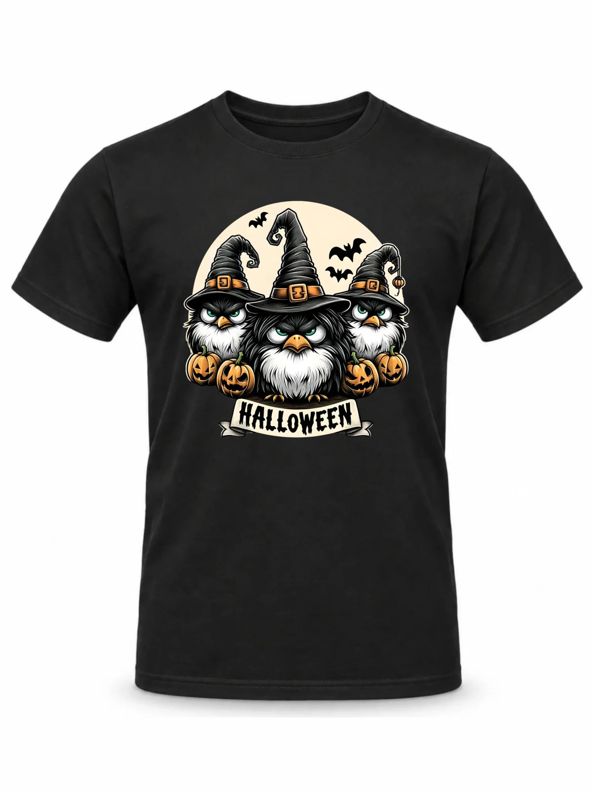 Koszulka męska na Halloween - Upiorne sowy wiedźmy HL15