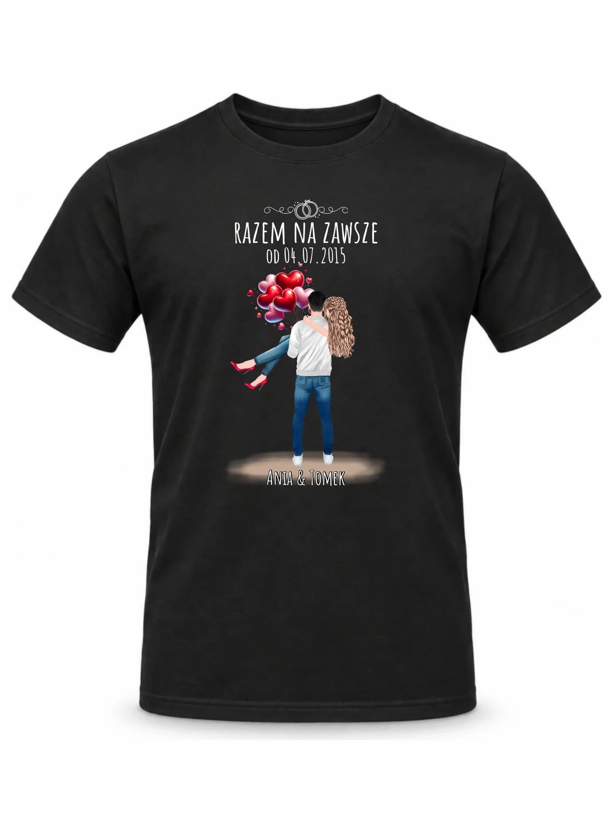 Koszulka męska dla par na rocznicę - Razem na zawsze - personalizowana W14