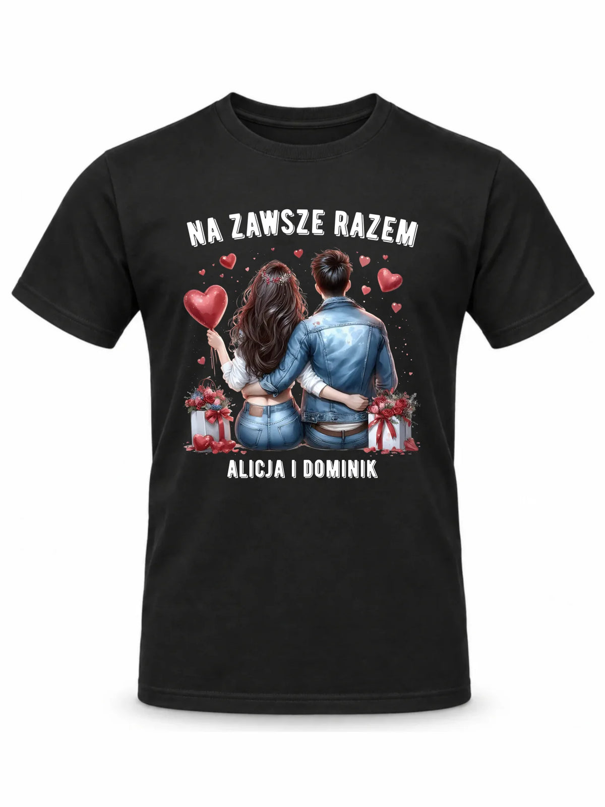 Koszulka męska dla par - Na zawsze razem - personalizowana W07