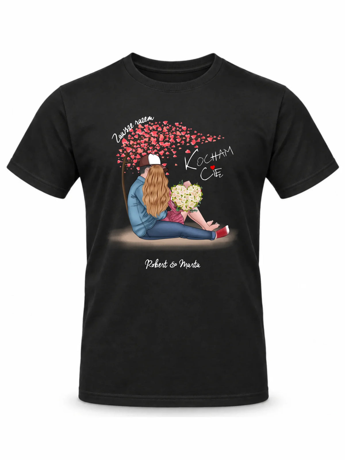 Koszulka męska dla par - prezent dla chłopaka narzeczonego męża - Zawsze razem - personalizowana W04