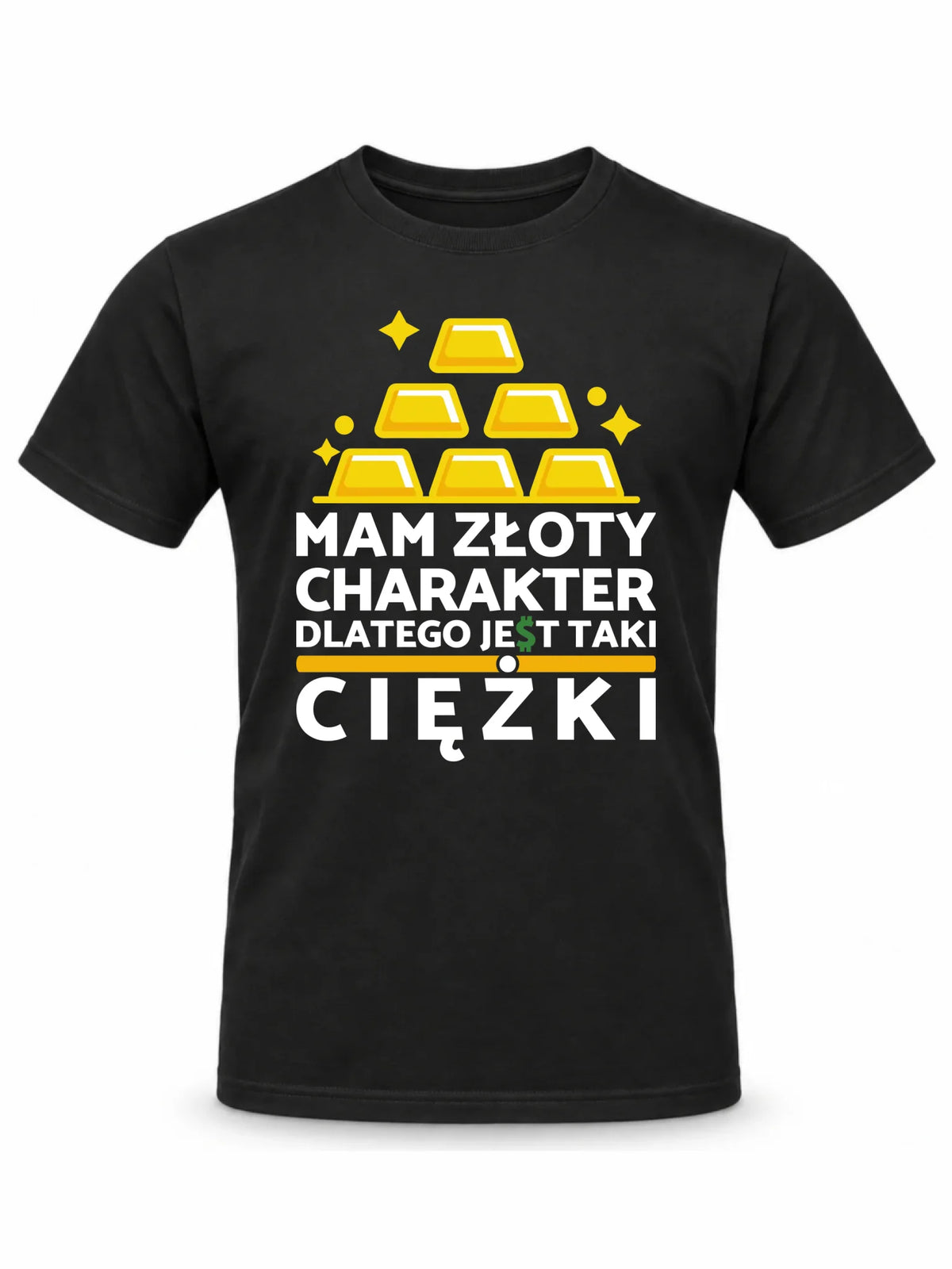 Koszulka męska - prezent dla chłopaka - Złoty charakter DCH16
