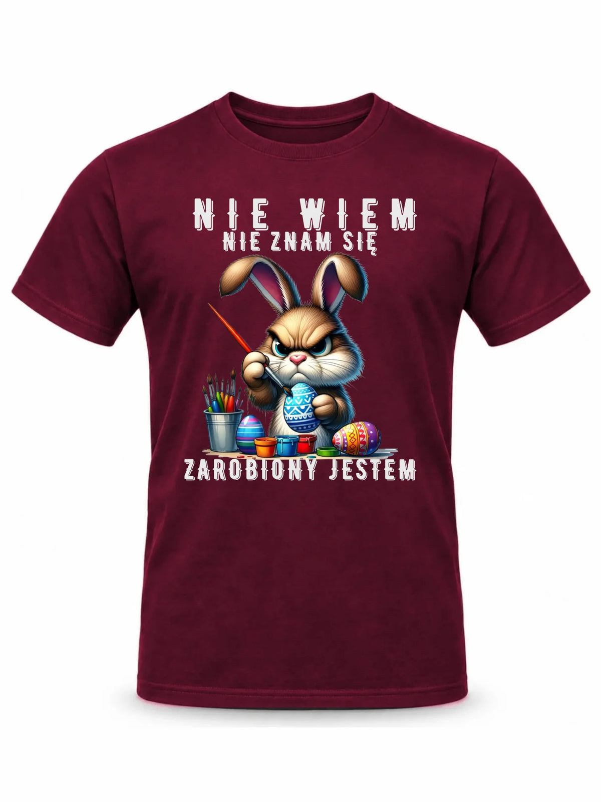 Nie wiem nie znam się zarobiony jestem | Koszulka męska na Wielkanoc WN25
