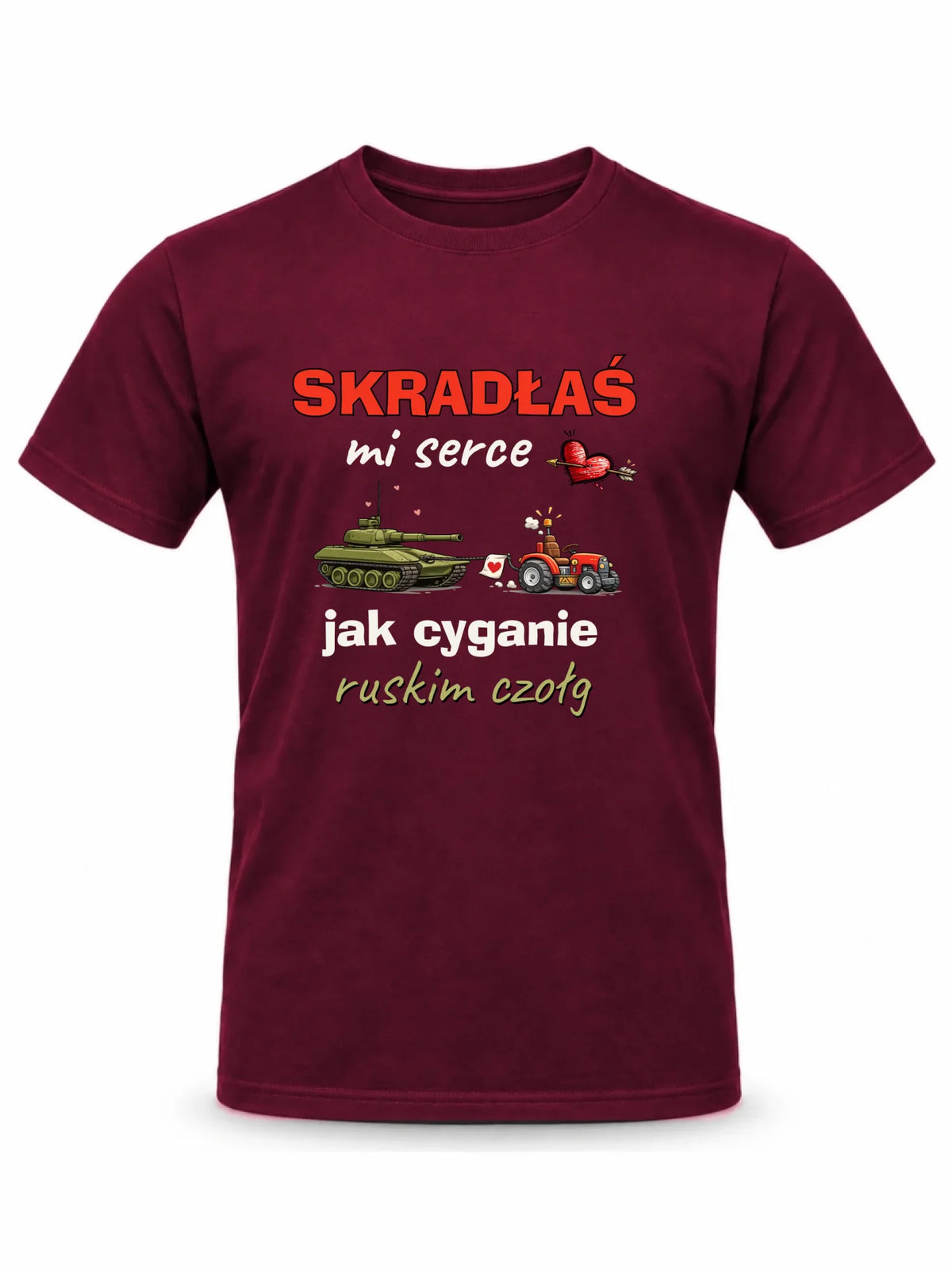 Koszulka męska - Skradłaś mi serce jak cyganie ruskim czołg W76