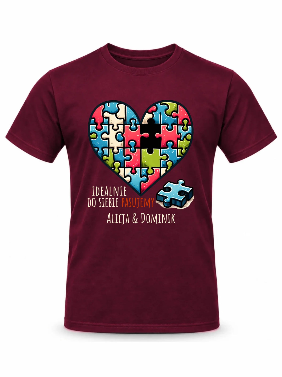 Koszulka męska dla par - Idealnie do siebie pasujemy - personalizowana W44