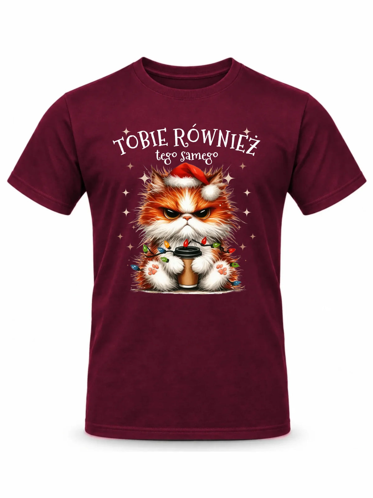 Koszulka męska świąteczna - Grumpy Cat Tobie również tego samego BN32