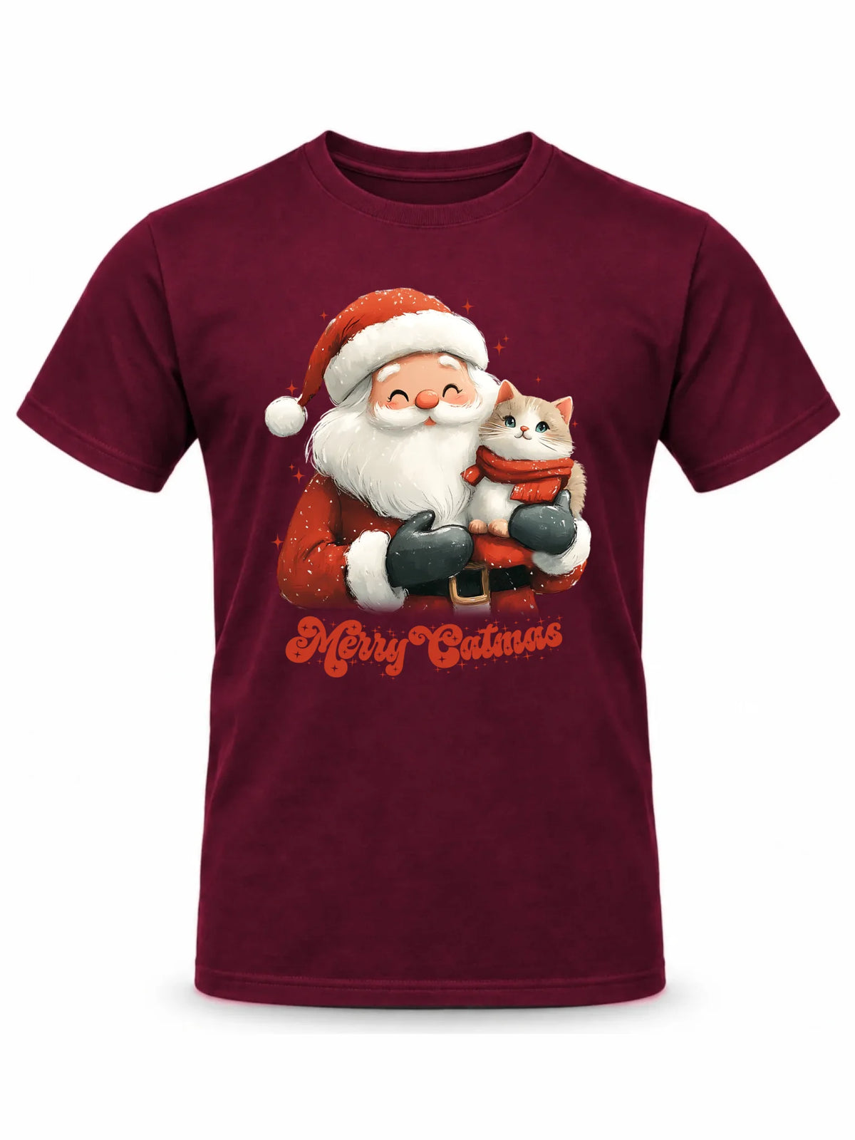 Koszulka męska świąteczna - Z kotem Merry Catmas BN38