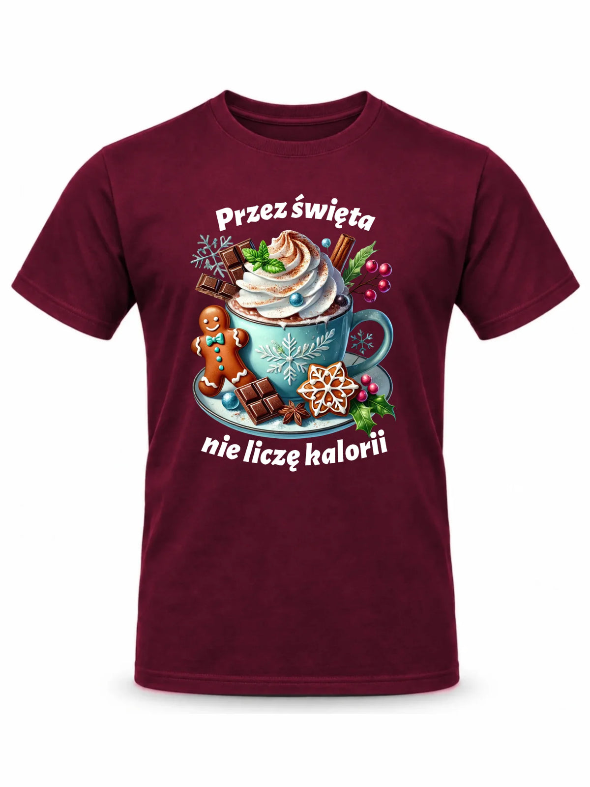 Koszulka męska świąteczna - Przez święta nie liczę kalorii BN31