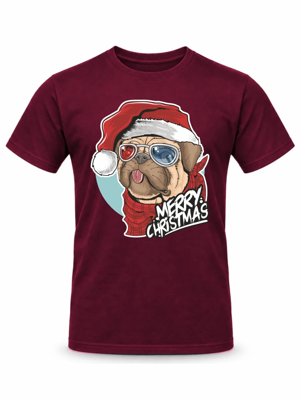Koszulka męska świąteczna - Mops Merry Christmas BN62