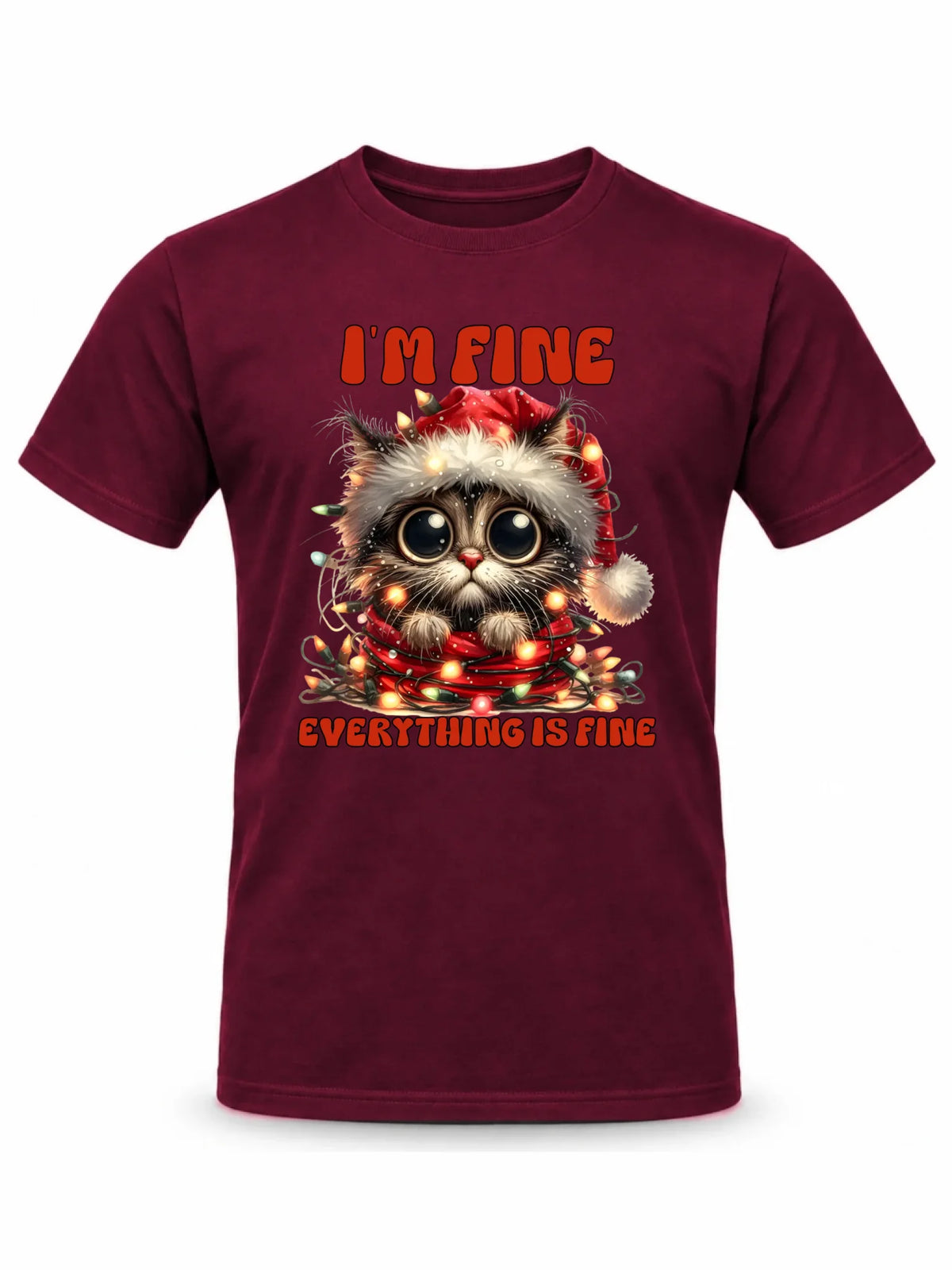 Koszulka męska świąteczna - Kotek I'm fine everything is fine BN67