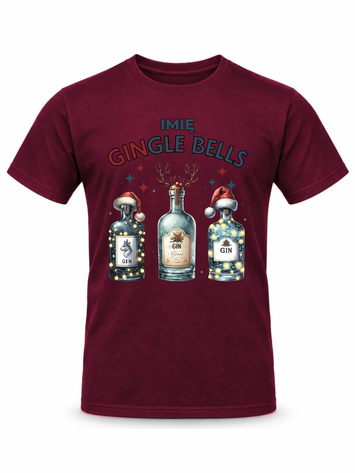 Koszulka męska świąteczna - Gin Gingle bells - personalizowana BN68