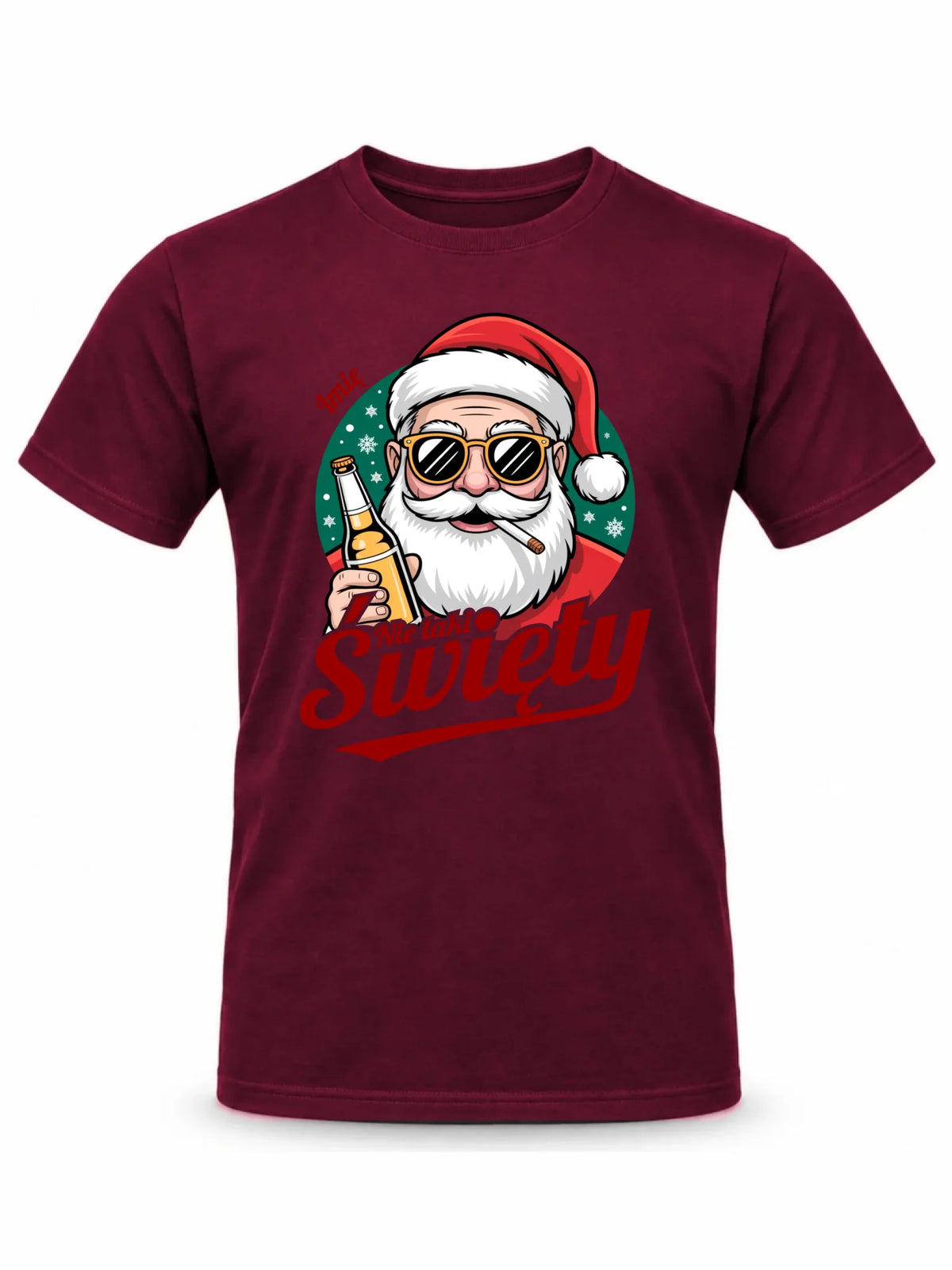 Koszulka męska świąteczna - Mikołaj nie taki święty - personalizowana BN80