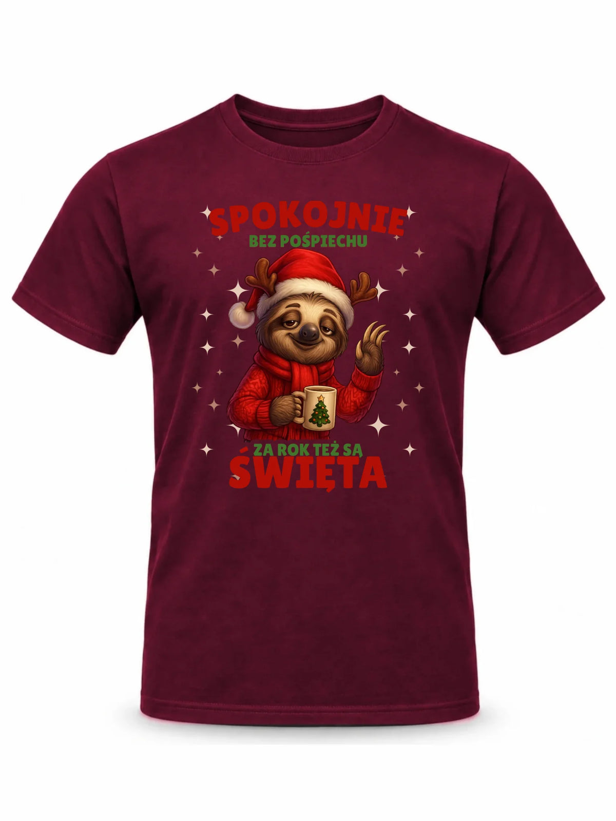 Koszulka męska świąteczna - Leniwiec Za rok też są święta BN92