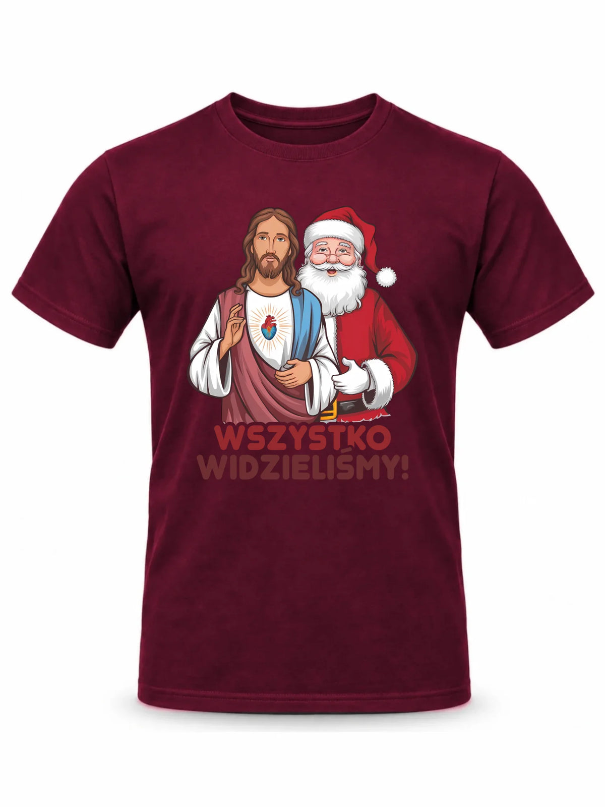 Koszulka męska świąteczna - Jezus i Mikołaj Wszystko widzieliśmy BN89