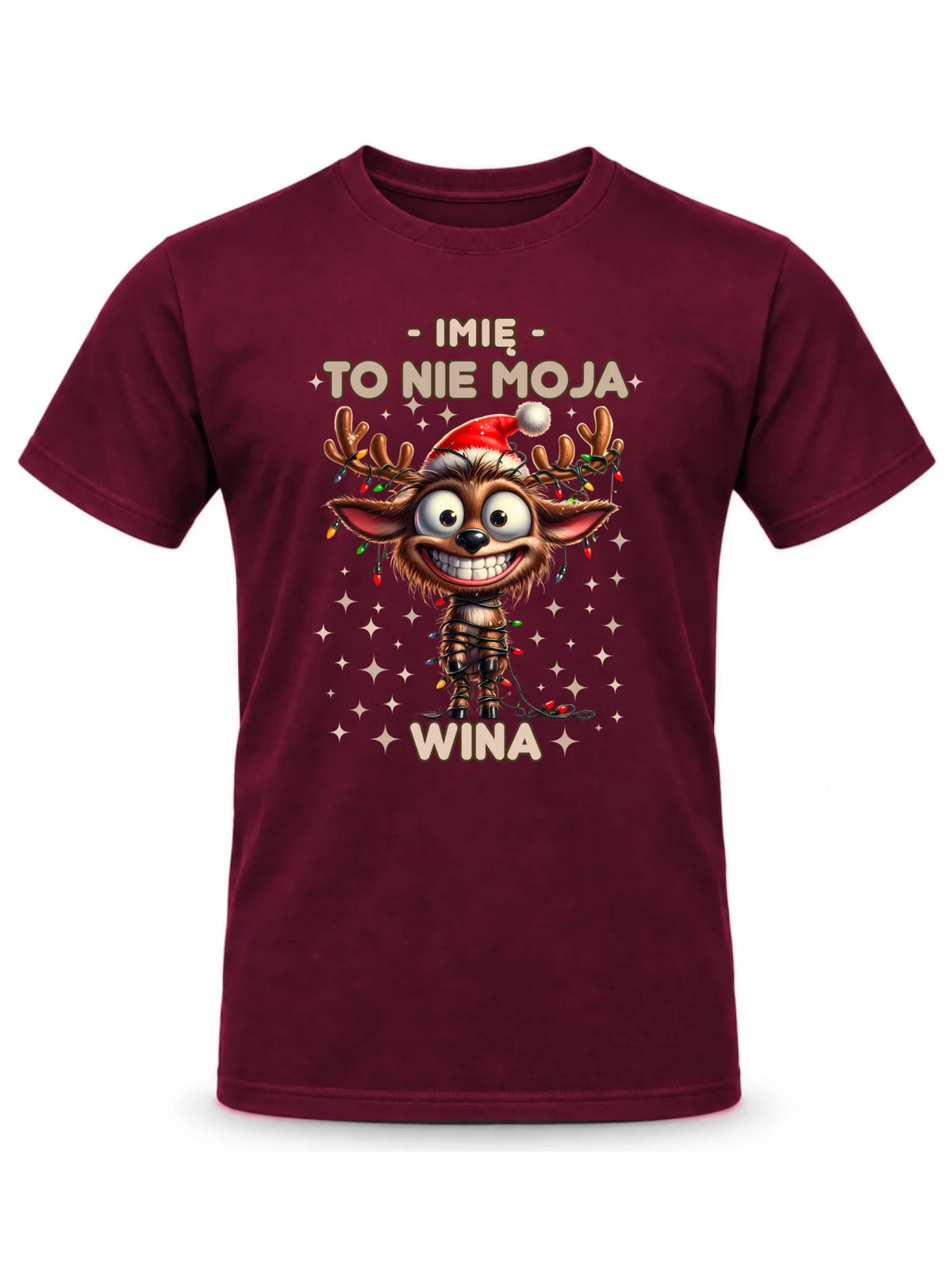 Koszulka męska świąteczna - Renifer To nie moja wina - personalizowana BN93