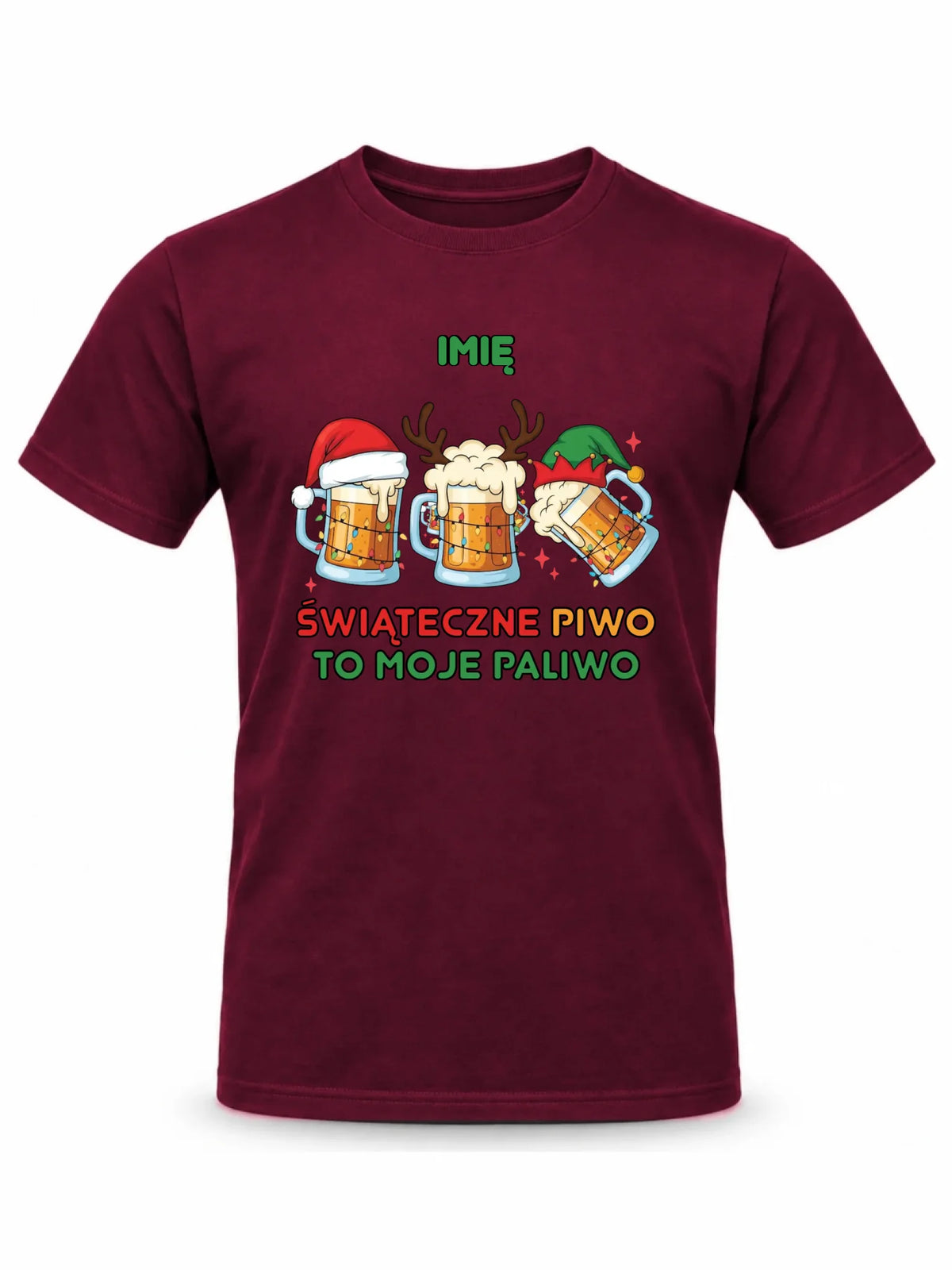 Koszulka męska świąteczna - Świąteczne piwo to moje paliwo - personalizowana BN119