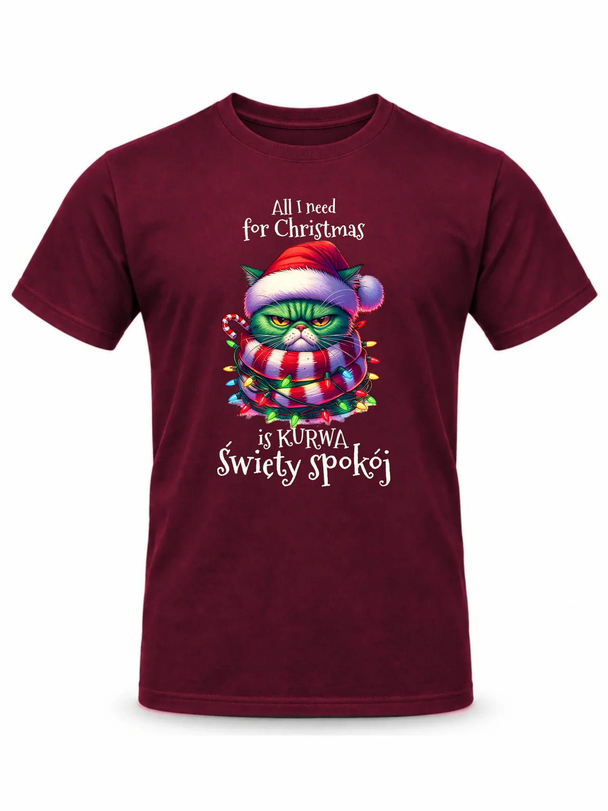Koszulka męska świąteczna - All I need for Christmas is ku*wa święty spokój - bez cenzury BN101