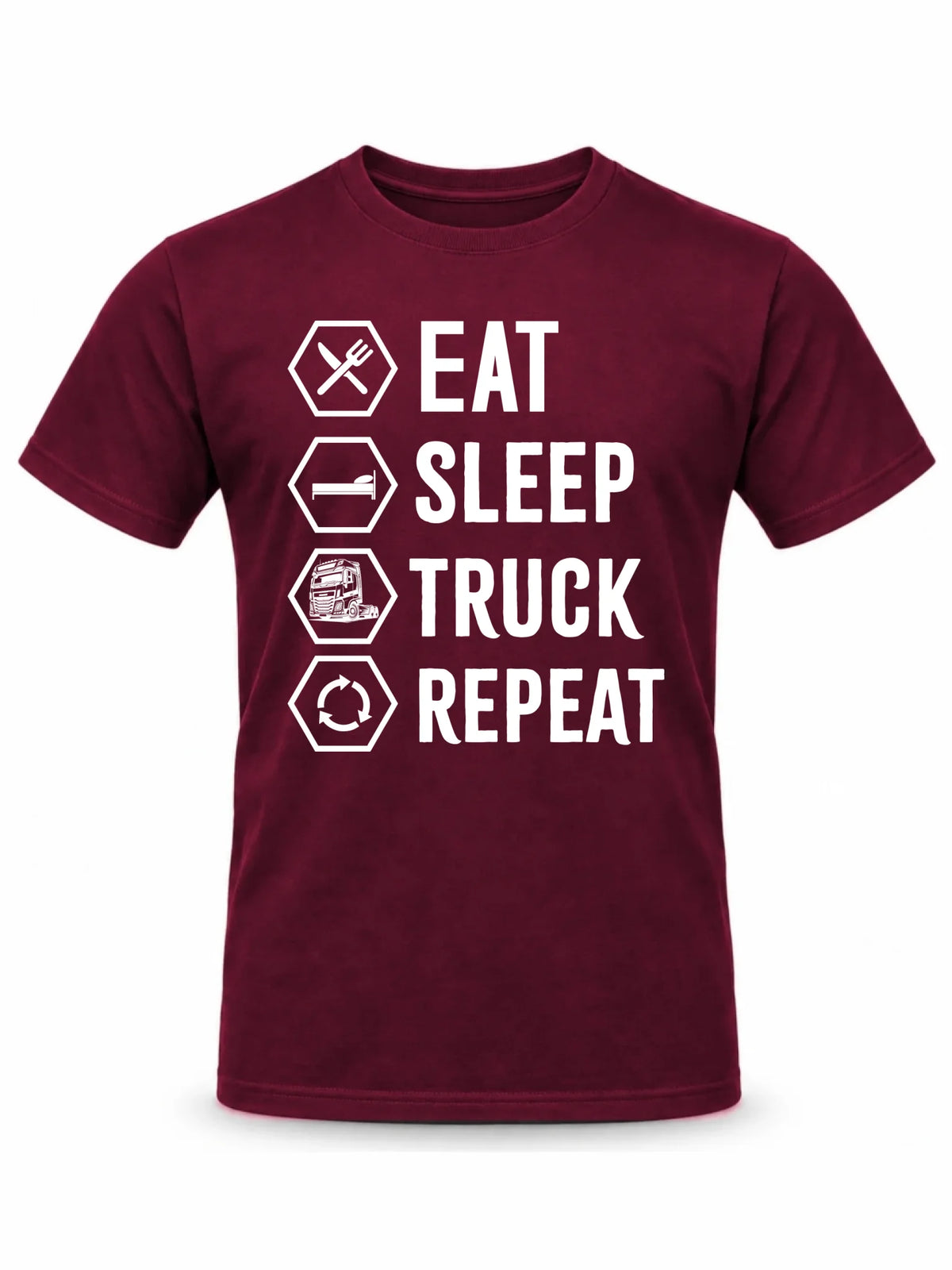 Koszulka męska dla kierowcy ciężarówki - Eat Sleep Truck Repeat ZKT05