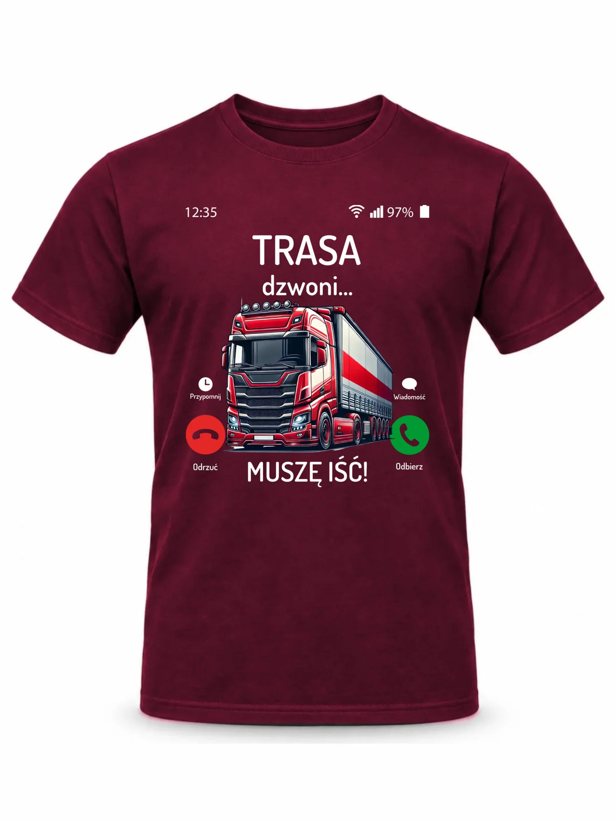 Koszulka męska dla zawodowego kierowcy - Trasa dzwoni muszę iść ZKT03