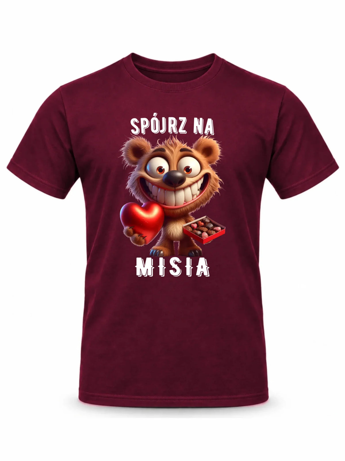 Koszulka męska na Walentynki - Spójrz na Misia W31