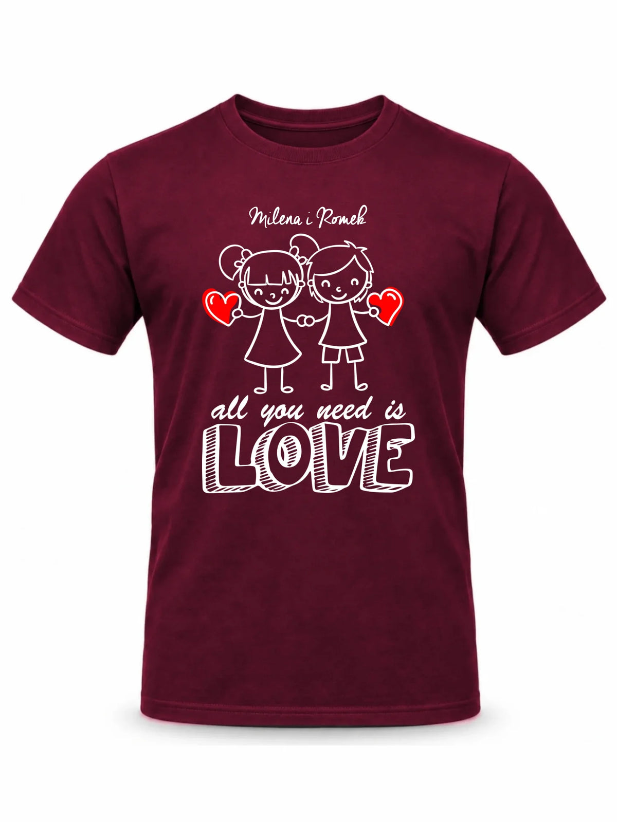 Koszulka męska dla par - All You need is love - personalizowana W13