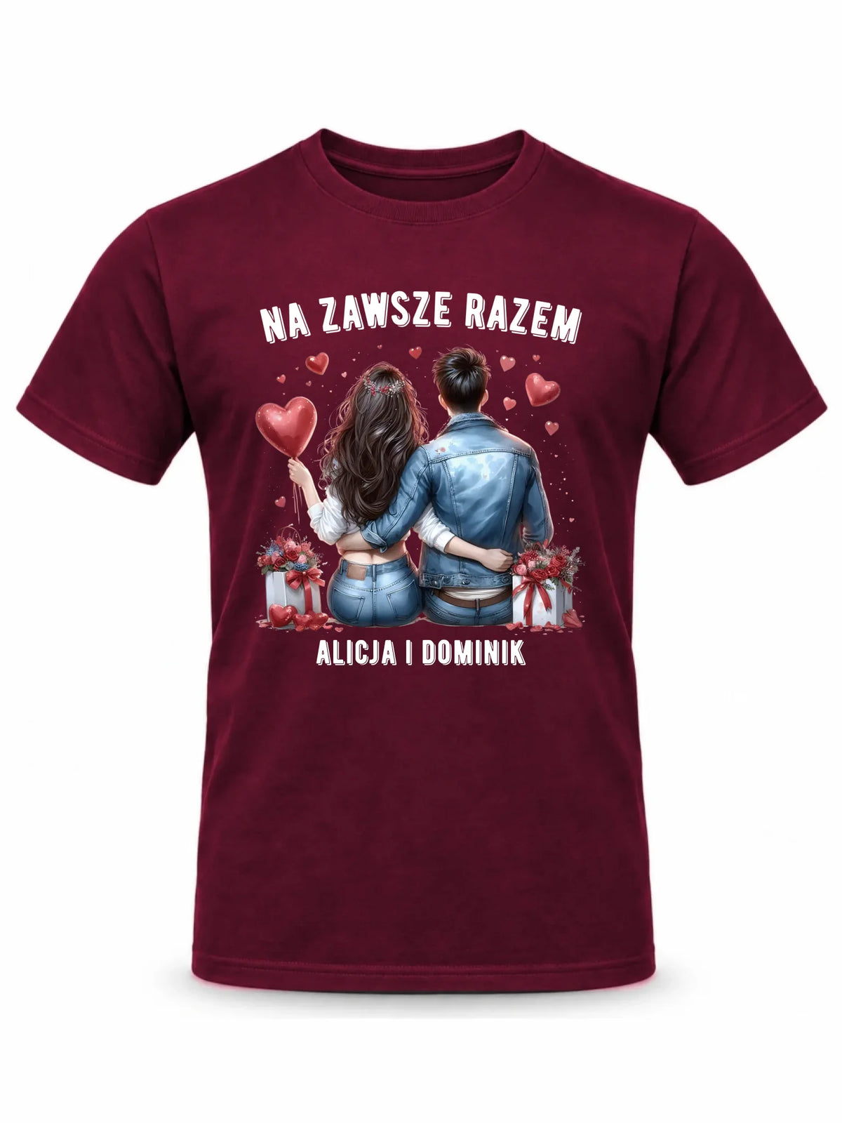 Koszulka męska dla par - Na zawsze razem - personalizowana W07