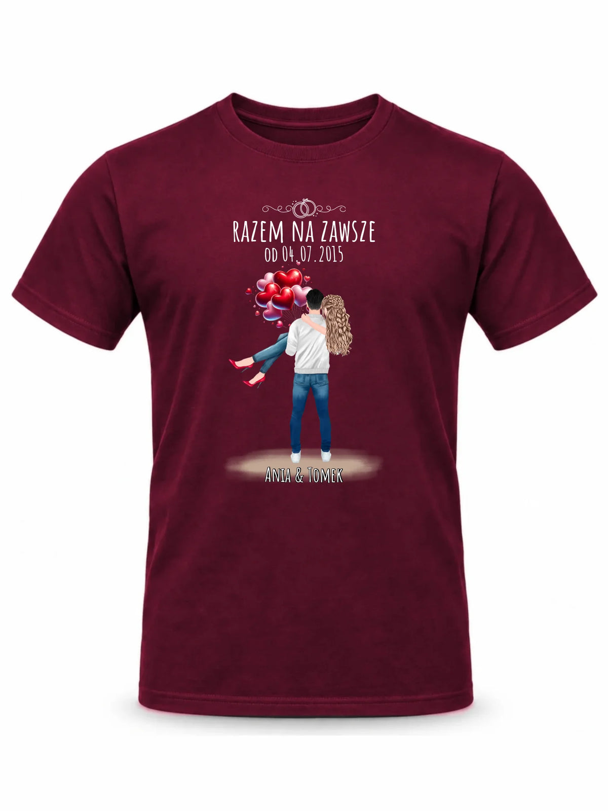 Koszulka męska dla par na rocznicę - Razem na zawsze - personalizowana W14