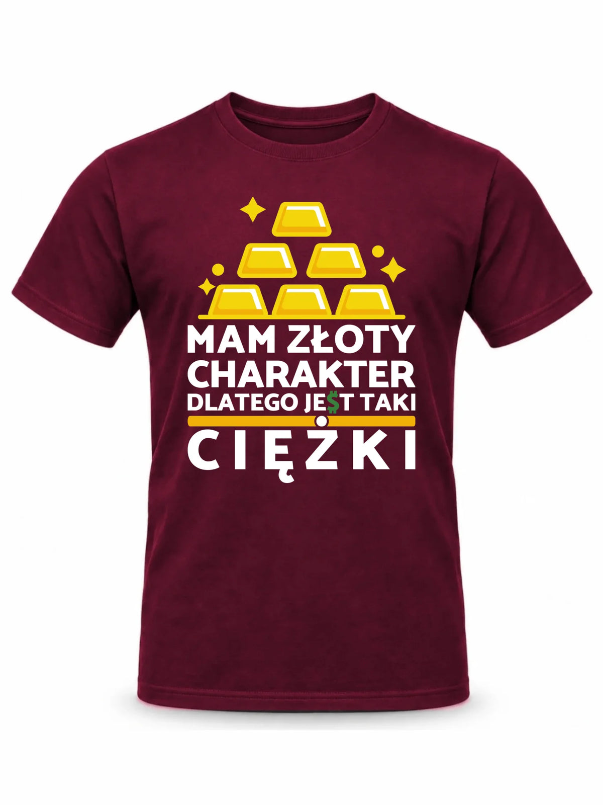 Koszulka męska - prezent dla chłopaka - Złoty charakter DCH16