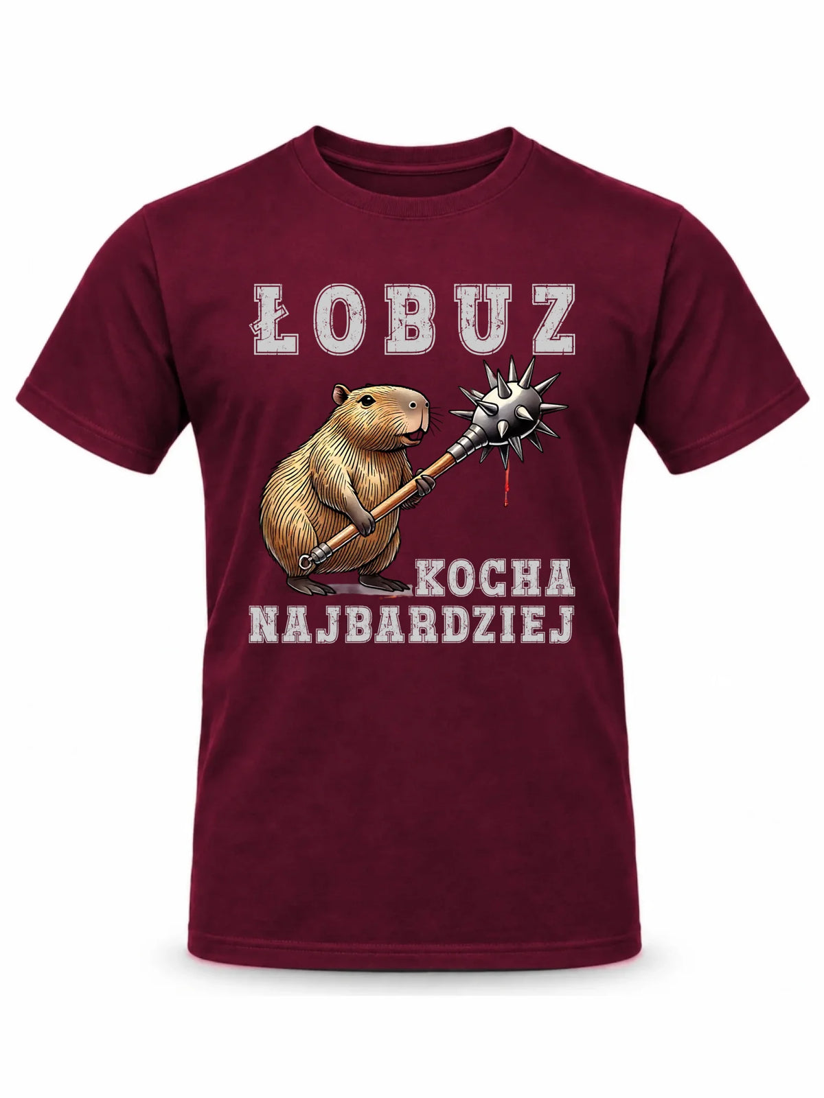 Koszulka męska - prezent dla chłopaka - Łobuz kapibara z maczugą DCH17