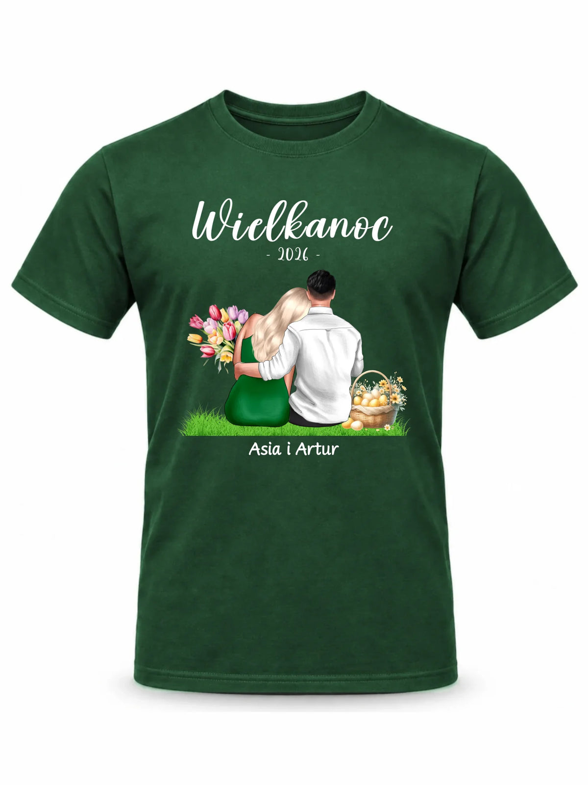 Koszulka męska na Wielkanoc dla par - personalizowana WN36