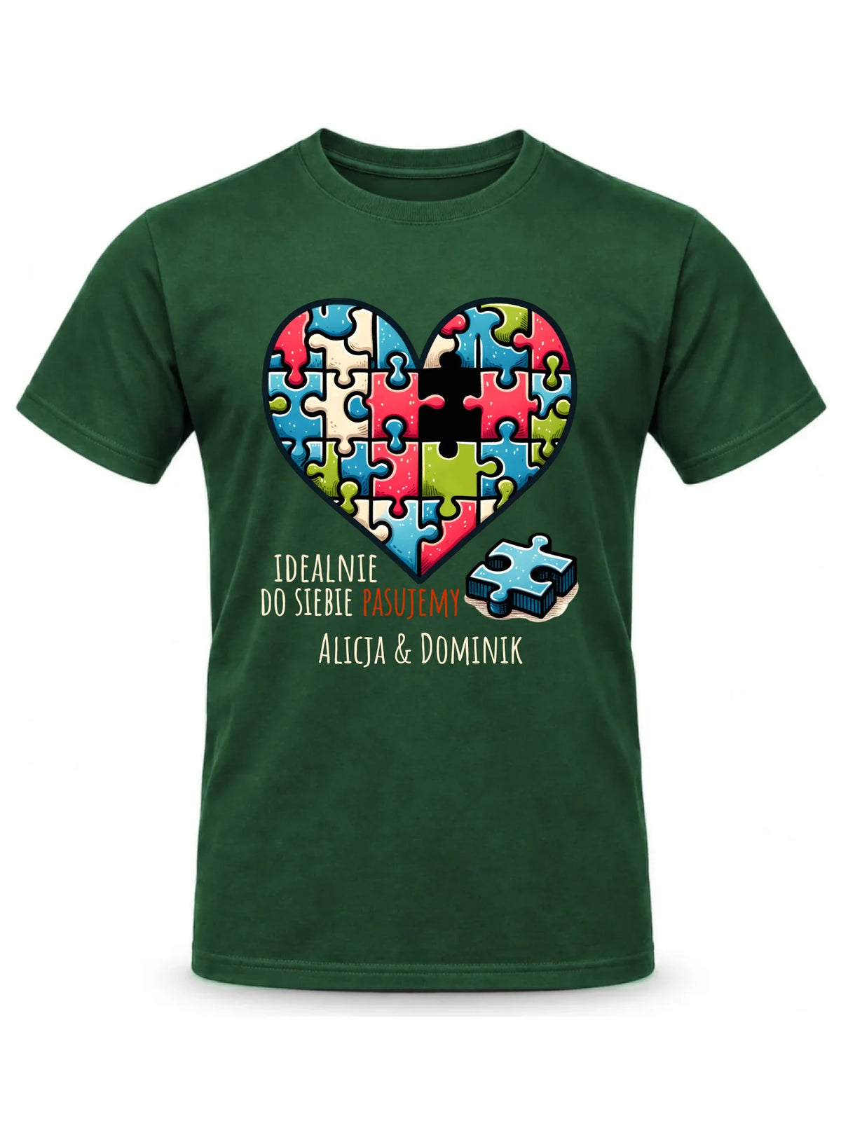 Koszulka męska dla par - Idealnie do siebie pasujemy - personalizowana W44