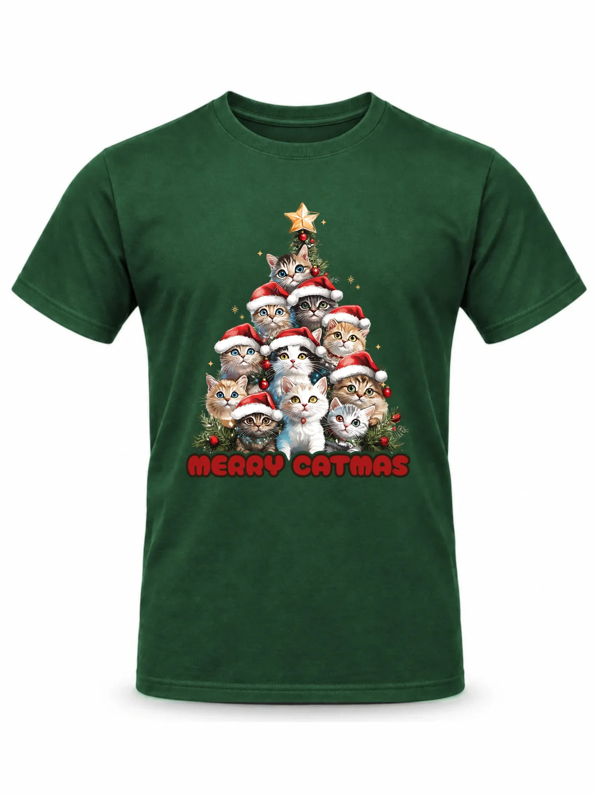 Koszulka męska świąteczna - Kocia choinka Merry Catmas BN20