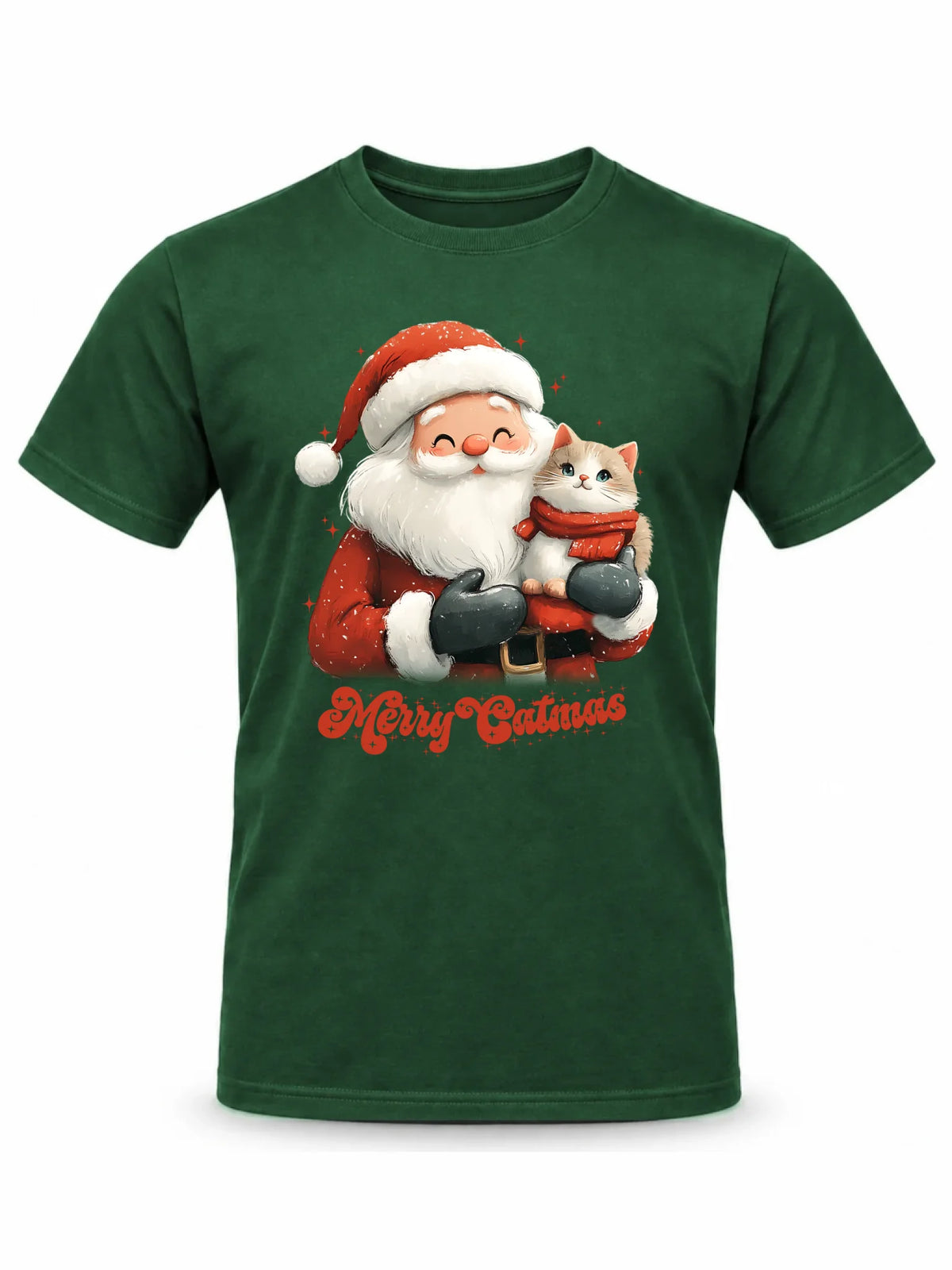 Koszulka męska świąteczna - Z kotem Merry Catmas BN38