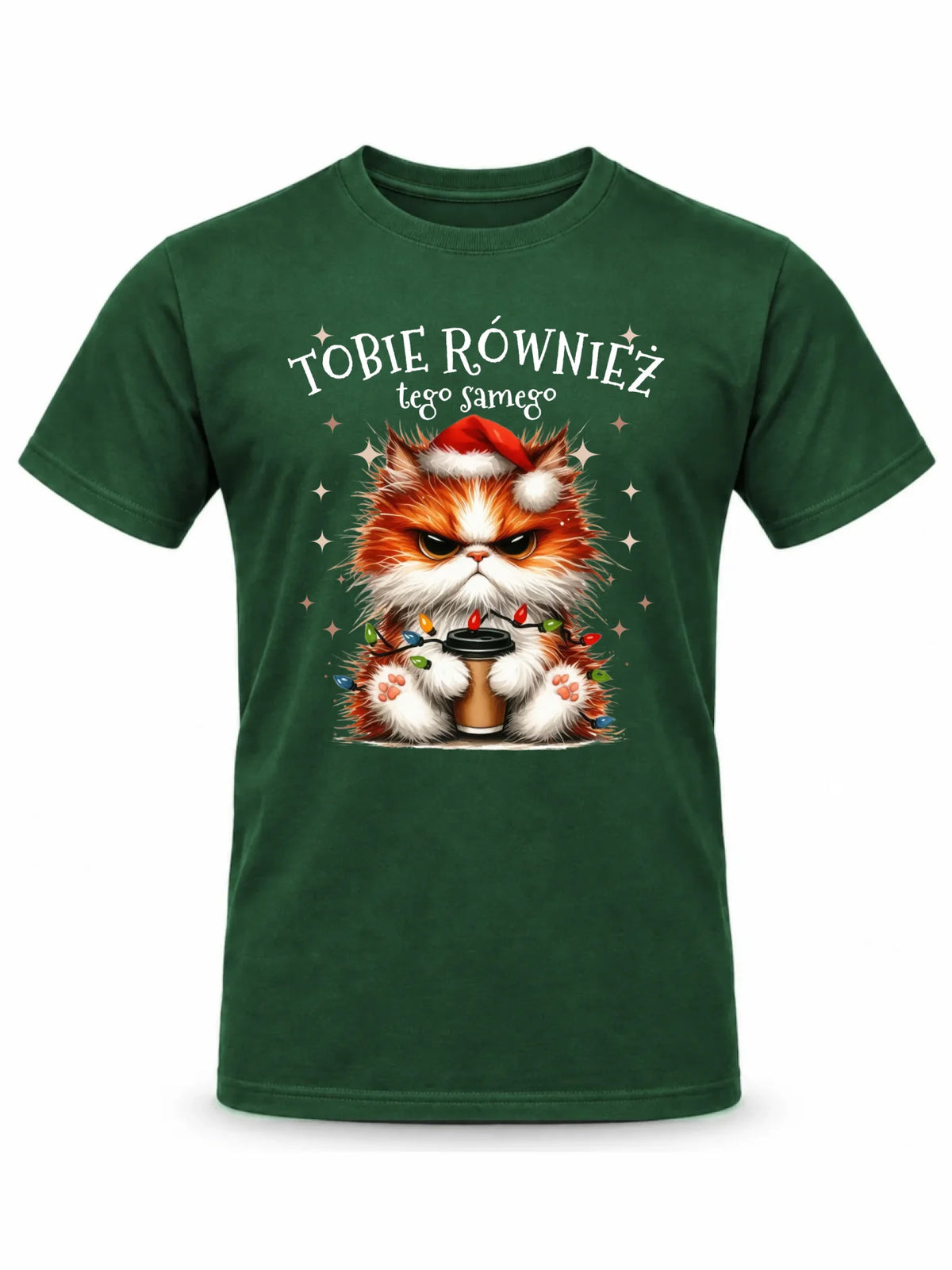 Koszulka męska świąteczna - Grumpy Cat Tobie również tego samego BN32