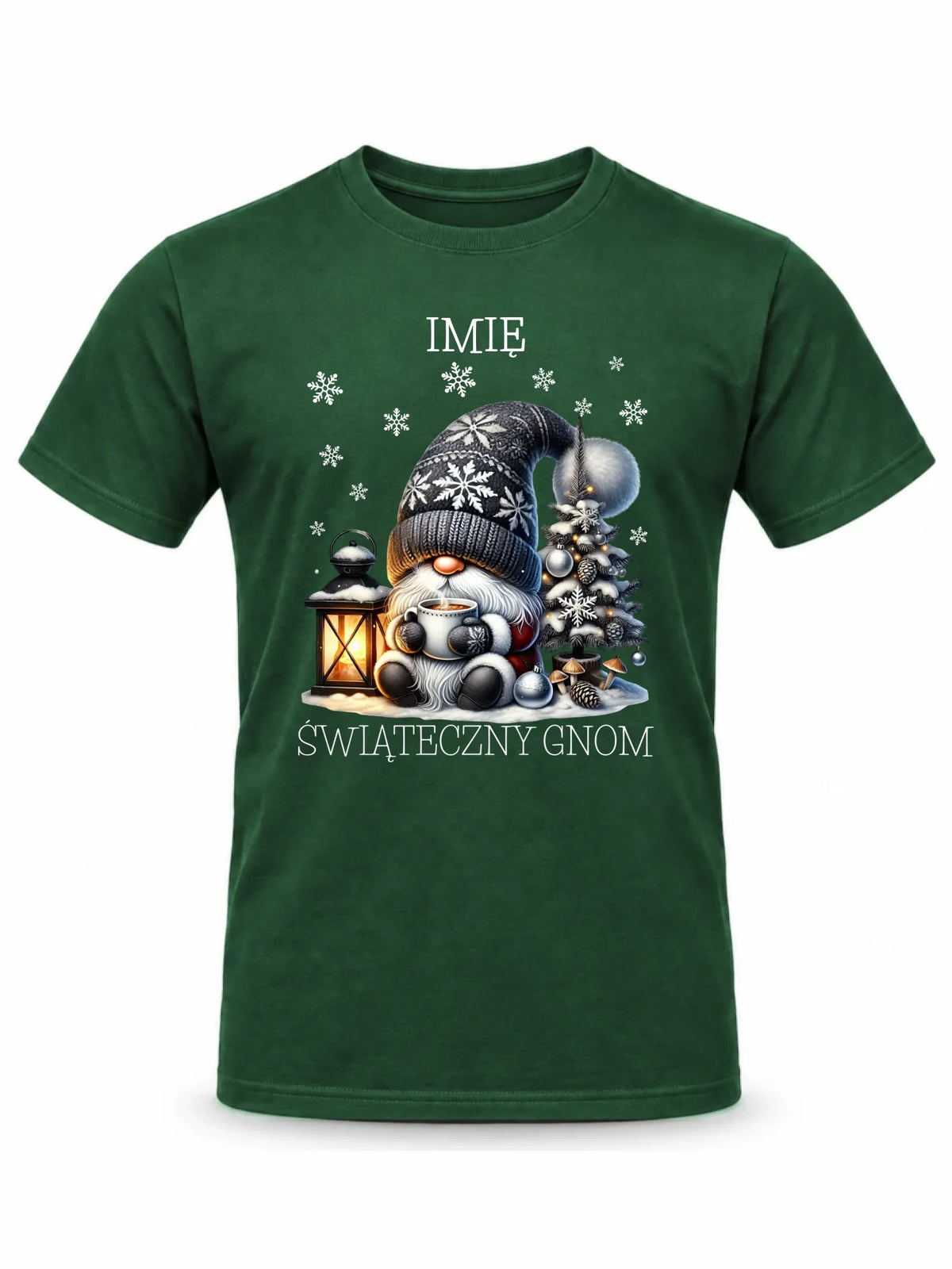 Koszulka męska świąteczna - Gnom z czekoladą - personalizowana BN41