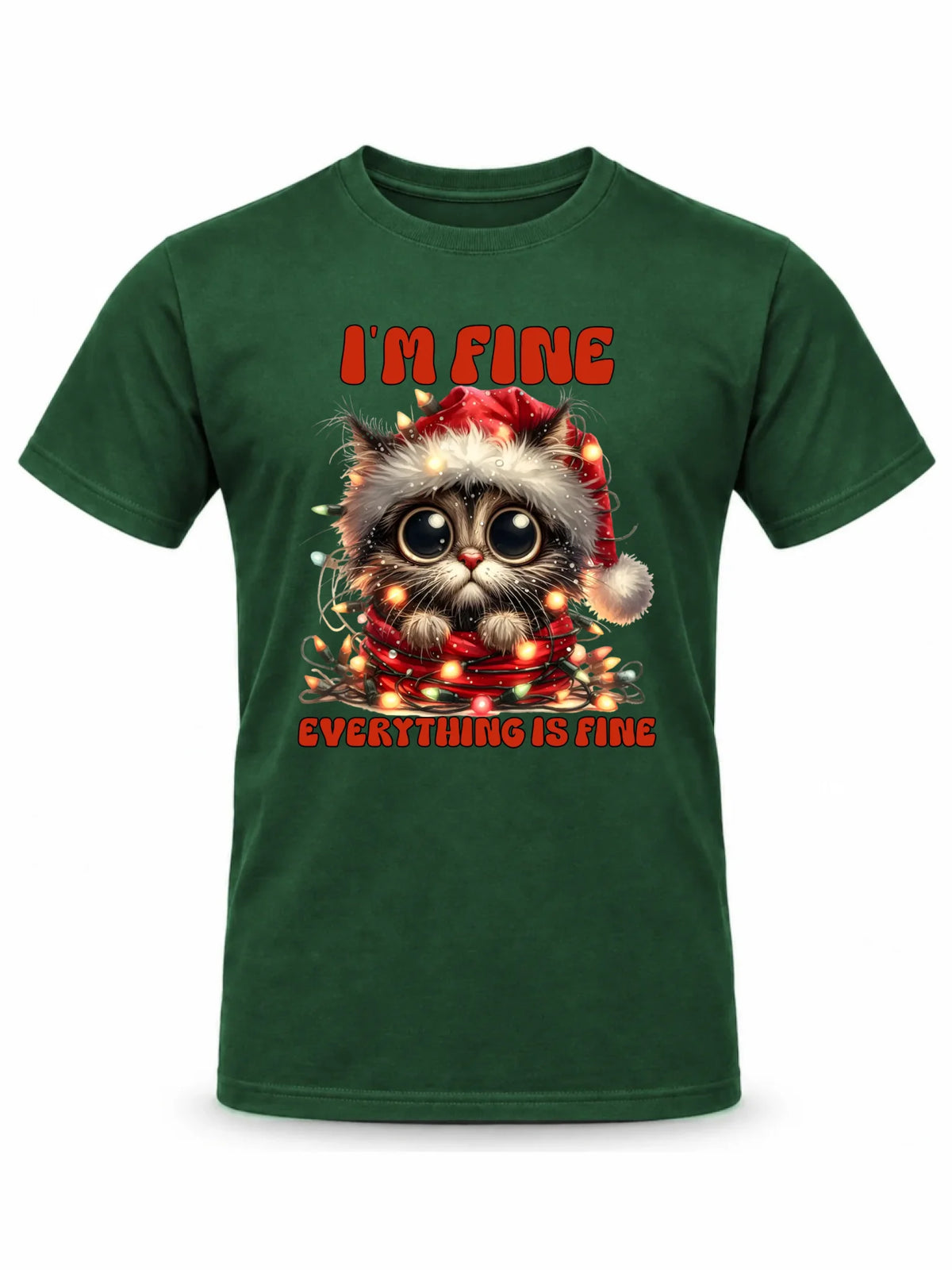 Koszulka męska świąteczna - Kotek I'm fine everything is fine BN67