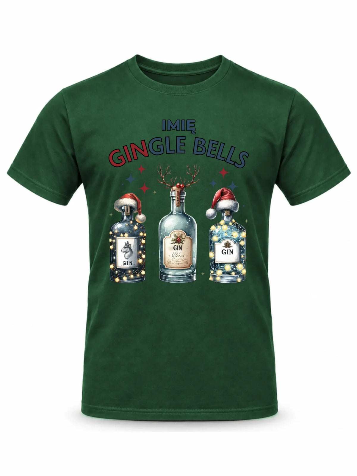 Koszulka męska świąteczna - Gin Gingle bells - personalizowana BN68