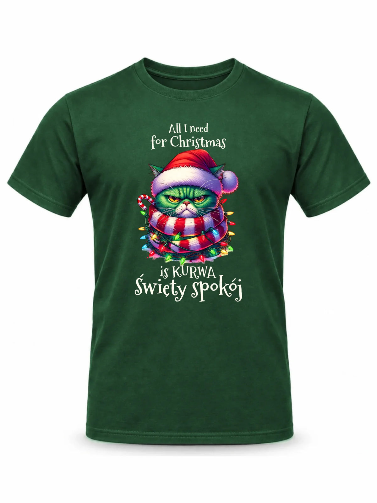 Koszulka męska świąteczna - All I need for Christmas is ku*wa święty spokój - bez cenzury BN101