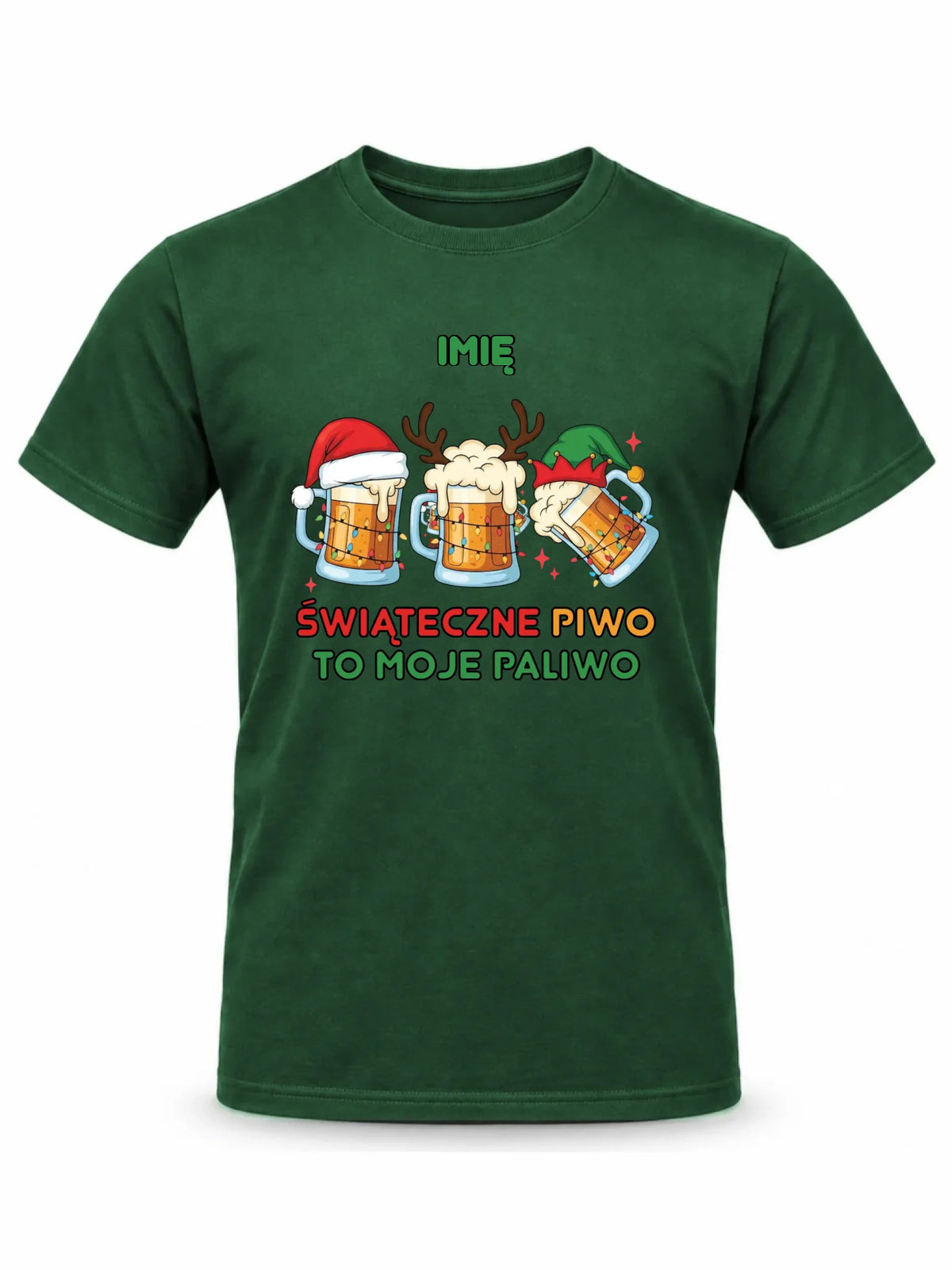 Koszulka męska świąteczna - Świąteczne piwo to moje paliwo - personalizowana BN119