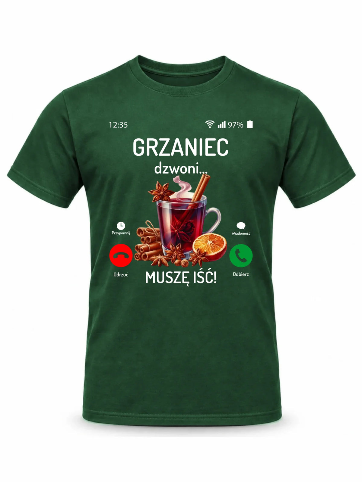 Koszulka męska świąteczna - Grzaniec dzwoni, muszę iść BN127