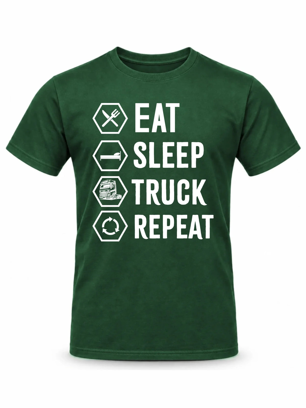 Koszulka męska dla kierowcy ciężarówki - Eat Sleep Truck Repeat ZKT05