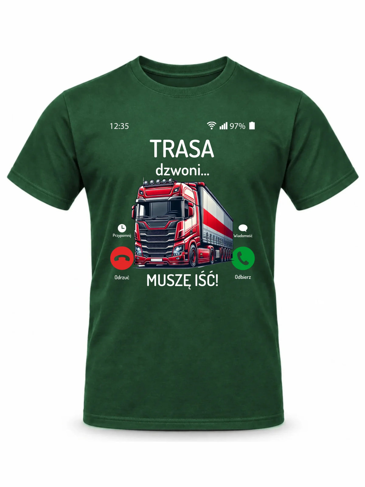 Koszulka męska dla zawodowego kierowcy - Trasa dzwoni muszę iść ZKT03