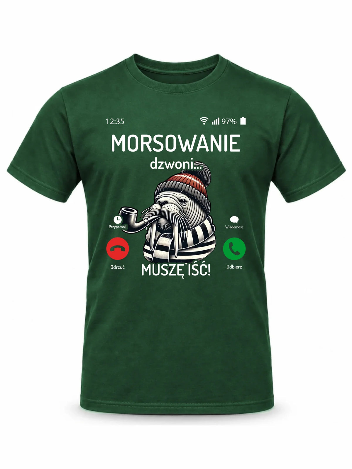Koszulka męska - prezent dla morsa - Morsowanie dzwoni muszę iść - Mors HM19