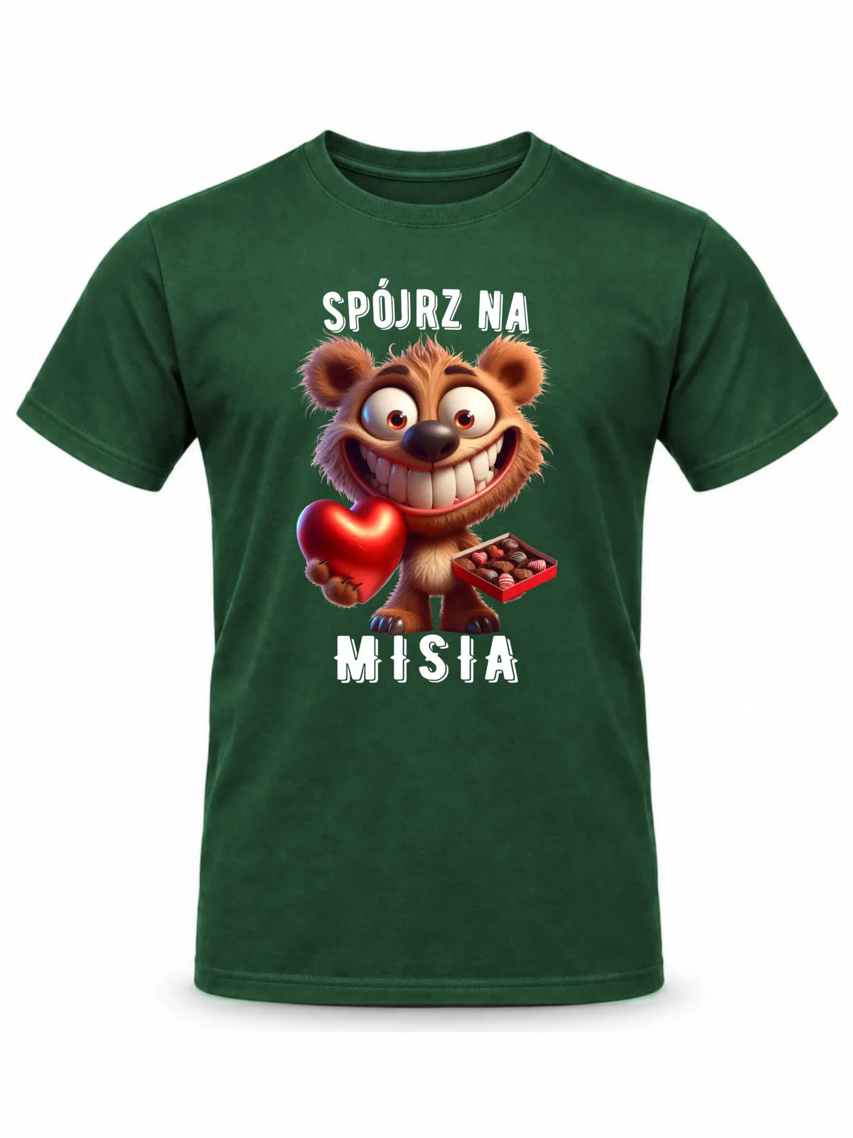 Koszulka męska na Walentynki - Spójrz na Misia W31