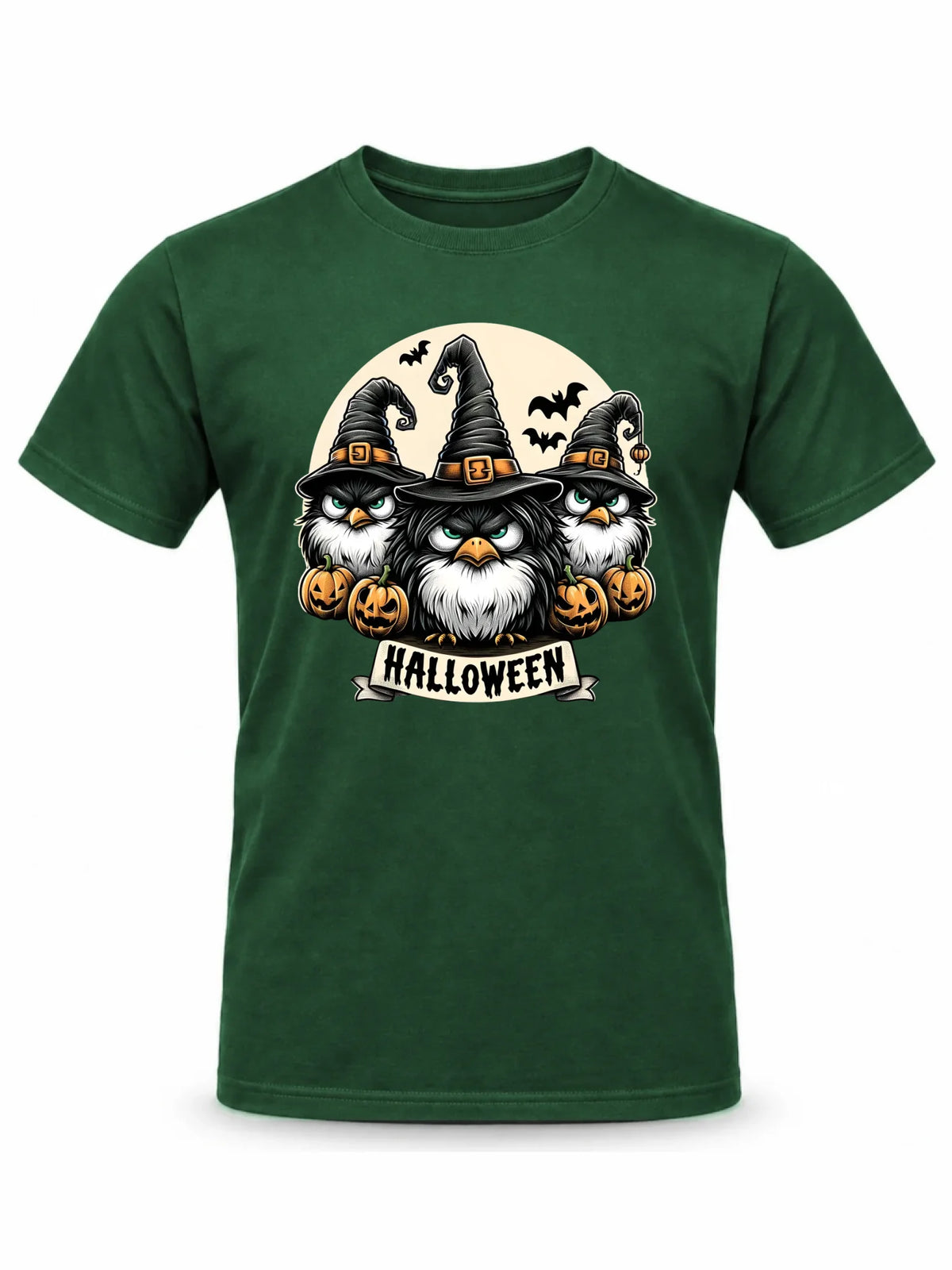 Koszulka męska na Halloween - Upiorne sowy wiedźmy HL15