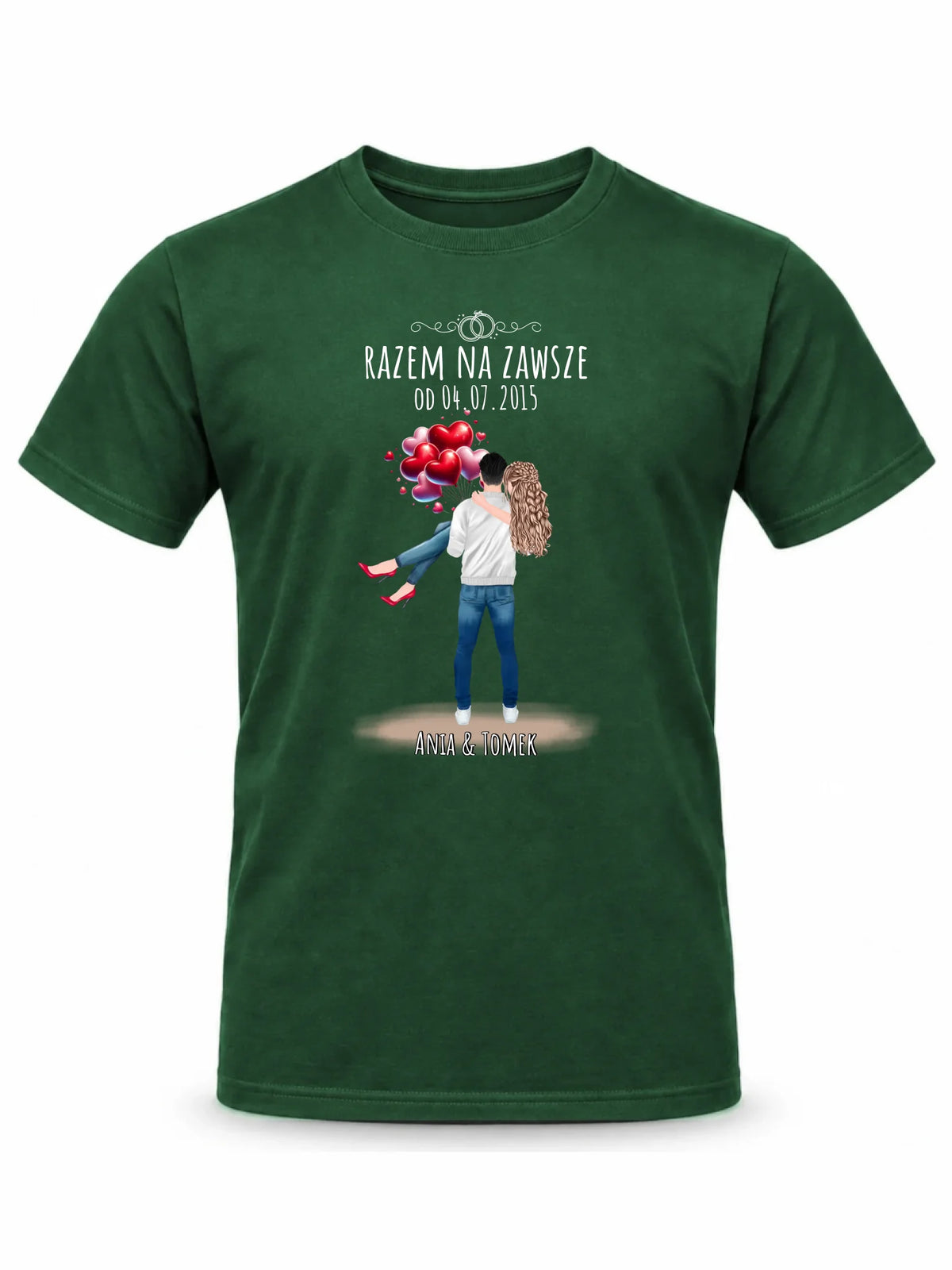 Koszulka męska dla par na rocznicę - Razem na zawsze - personalizowana W14