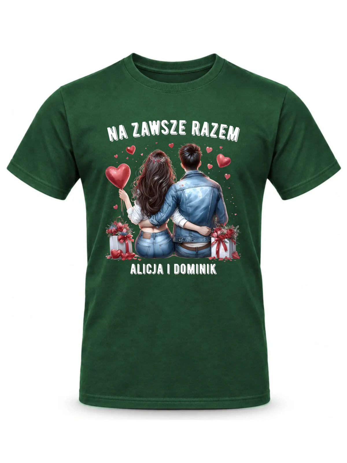 Koszulka męska dla par - Na zawsze razem - personalizowana W07
