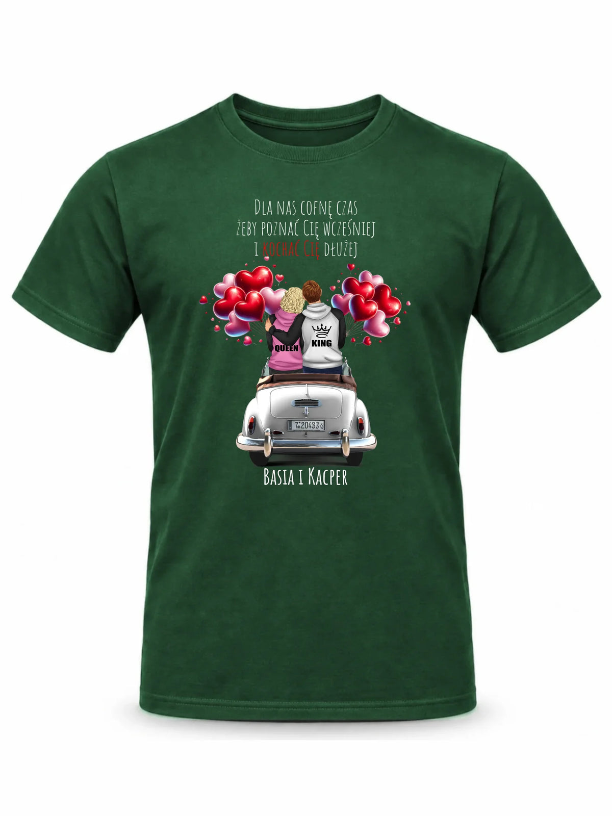 Koszulka męska dla par - Dla nas cofnę czas - personalizowana W08