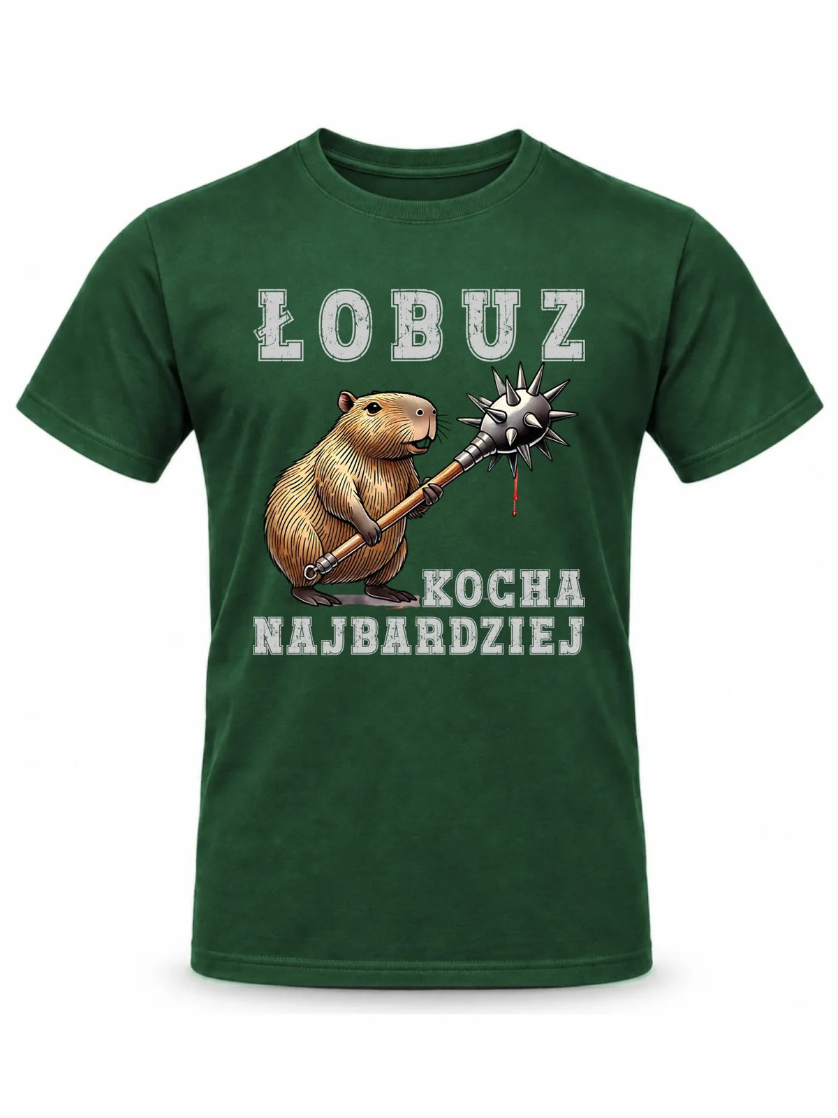 Koszulka męska - prezent dla chłopaka - Łobuz kapibara z maczugą DCH17