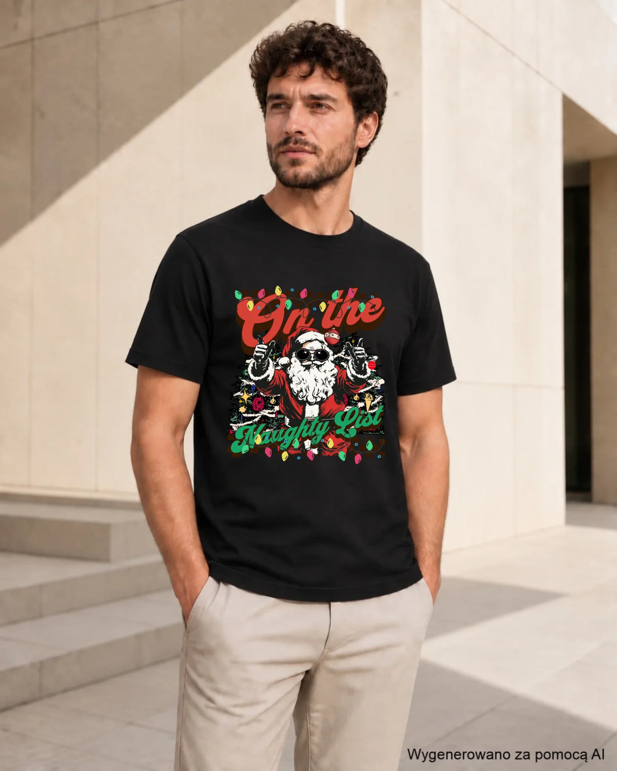 Koszulka męska świąteczna - On the Naughty List BN50